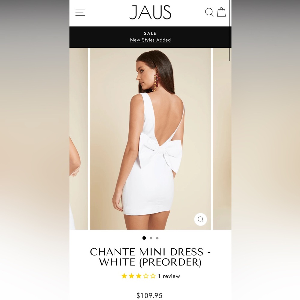 White/Ivory Bow-Back Dress